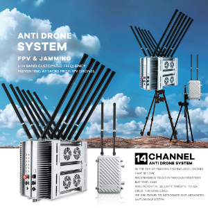 12 Channel 400-1050MHz 1.2g 1.4G 1.5g 2.4G 5.2g 5.8g 500W Fpv Drone Jammer Defence Device System Uav Signal Jamming Blocking Anti Drone Module - Detection & Countermeasures Equipment
