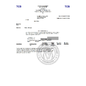 FCC ID certification certificate - 