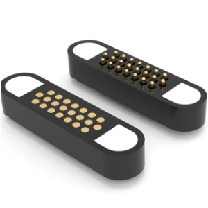 Anti-misoperation 22-pin magnetic adsorption pogopin bent antenna spring pin medical charging contact gold-plated connector - Parts & Components